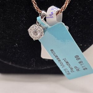 Elegant Silver Moissanite Pendant Necklace